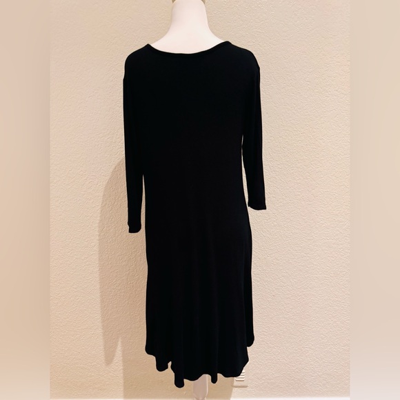 Kim & Cami Half Sleeve High-Low Hem Knotted Front Tunic – Black, Size Small - Picture 7 of 15
